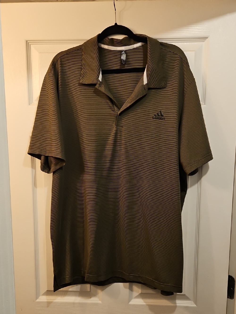 Men's Lightweight  adidas Olive Green Golf Polo with Subtle Logo Size 2X